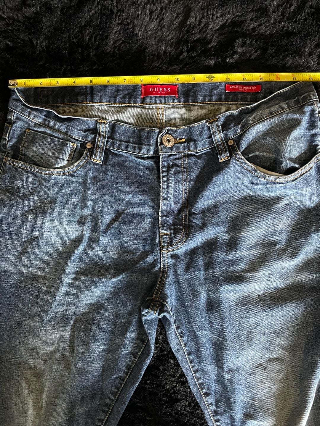 Guess Medium Rise Tapered Slim Jeans 7