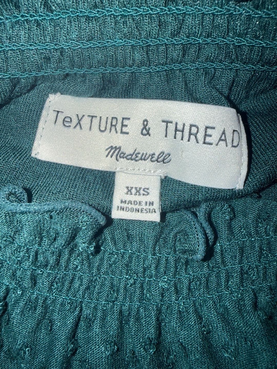 Madewell Texture & Thread Clip Dot Smocked Neck Top XXS 5