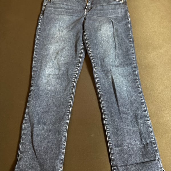 Democracy "Ab"solution Cropped Frayed Hem Jeans Size 6