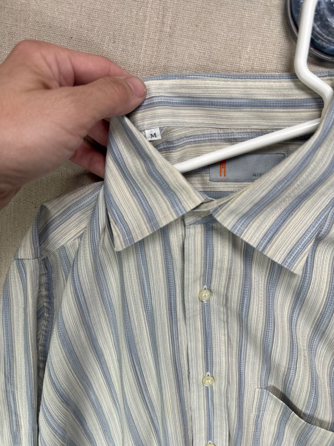 Missoni Blue Striped Long Sleeve Button Down Shirt Size M 4