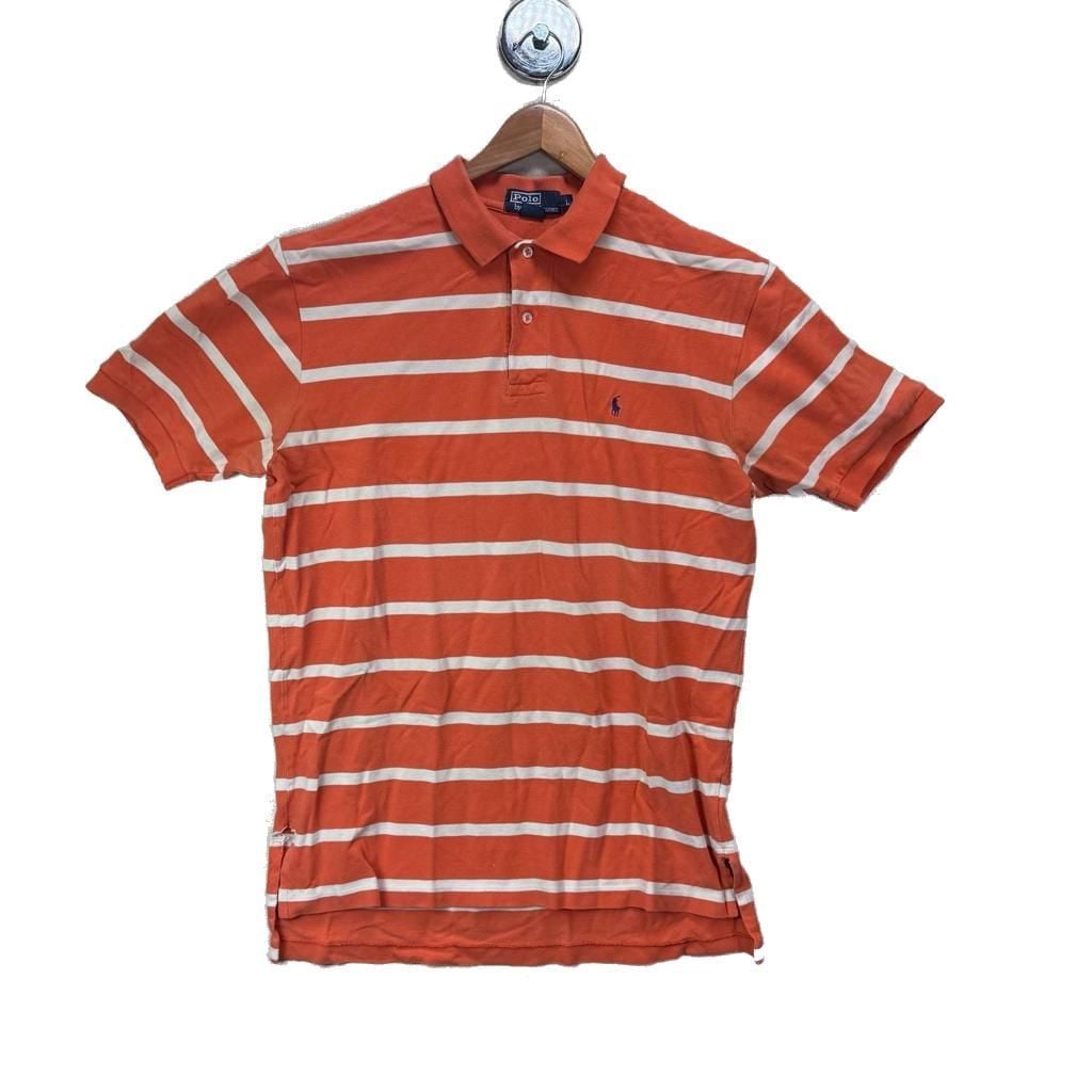 Polo Ralph Lauren Men's Polo Shirt M Medium Striped Melon Purple Pony 2