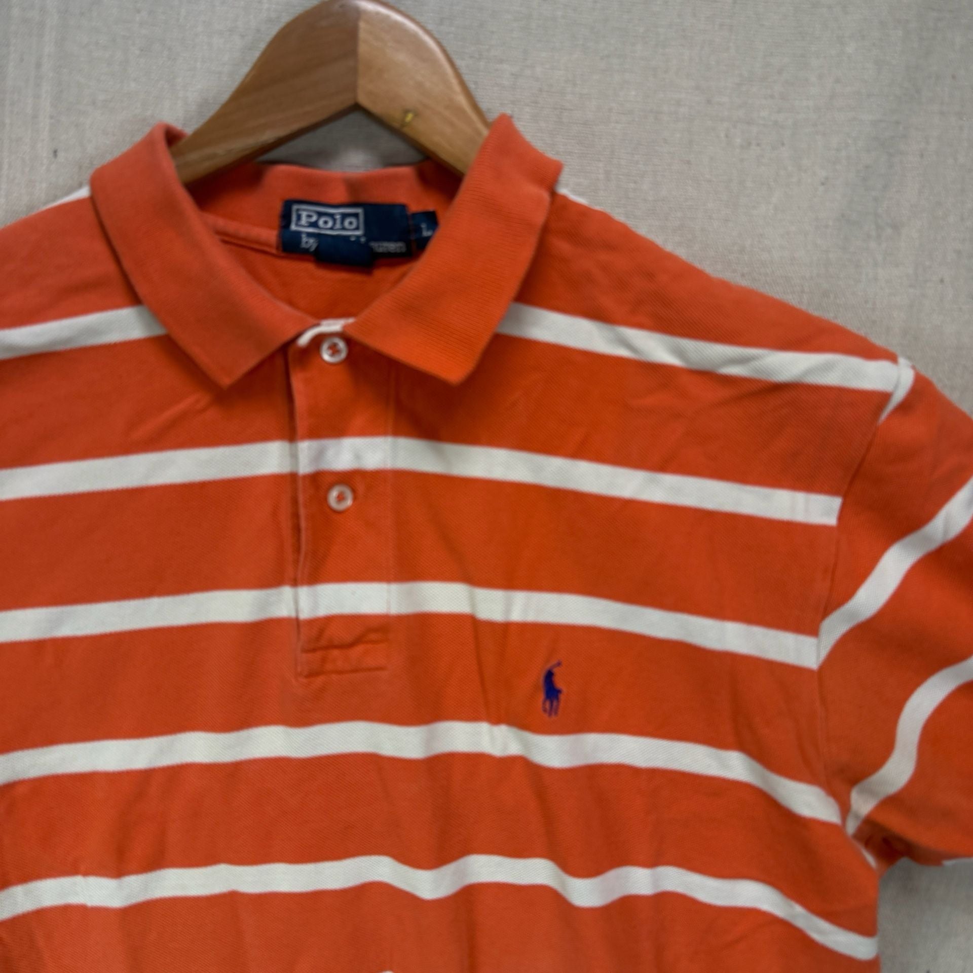 Polo Ralph Lauren Men's Polo Shirt M Medium Striped Melon Purple Pony 6