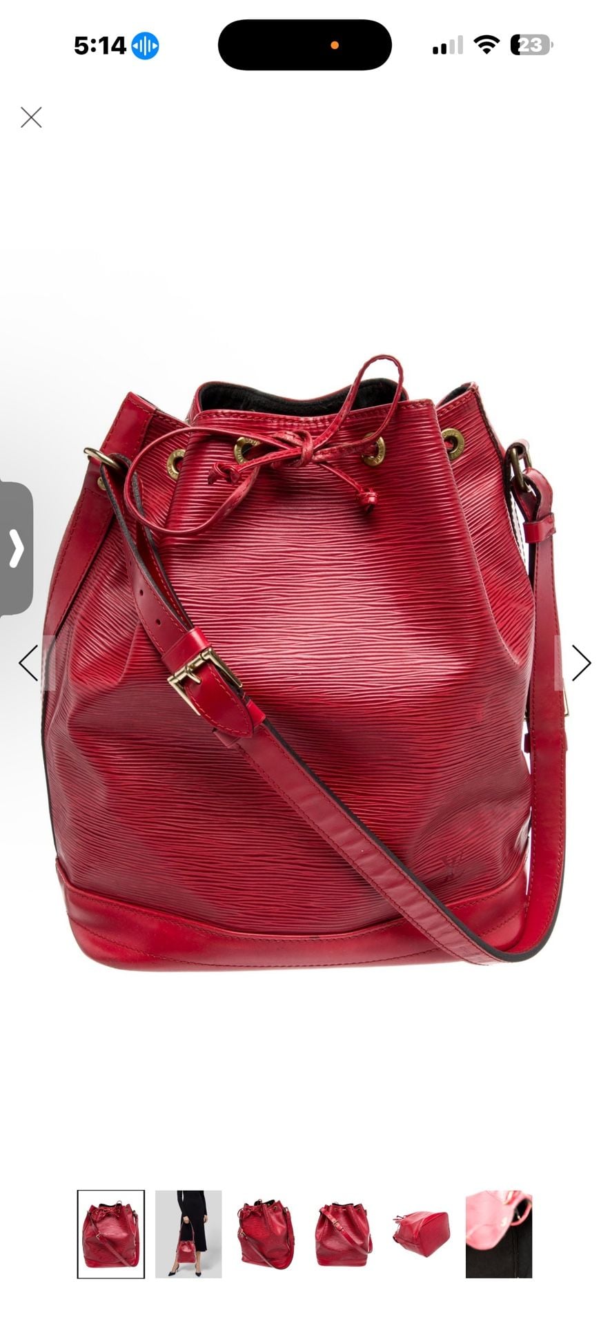 Louis Vuitton Epi Noé Bucket Bag Castilian Red 1