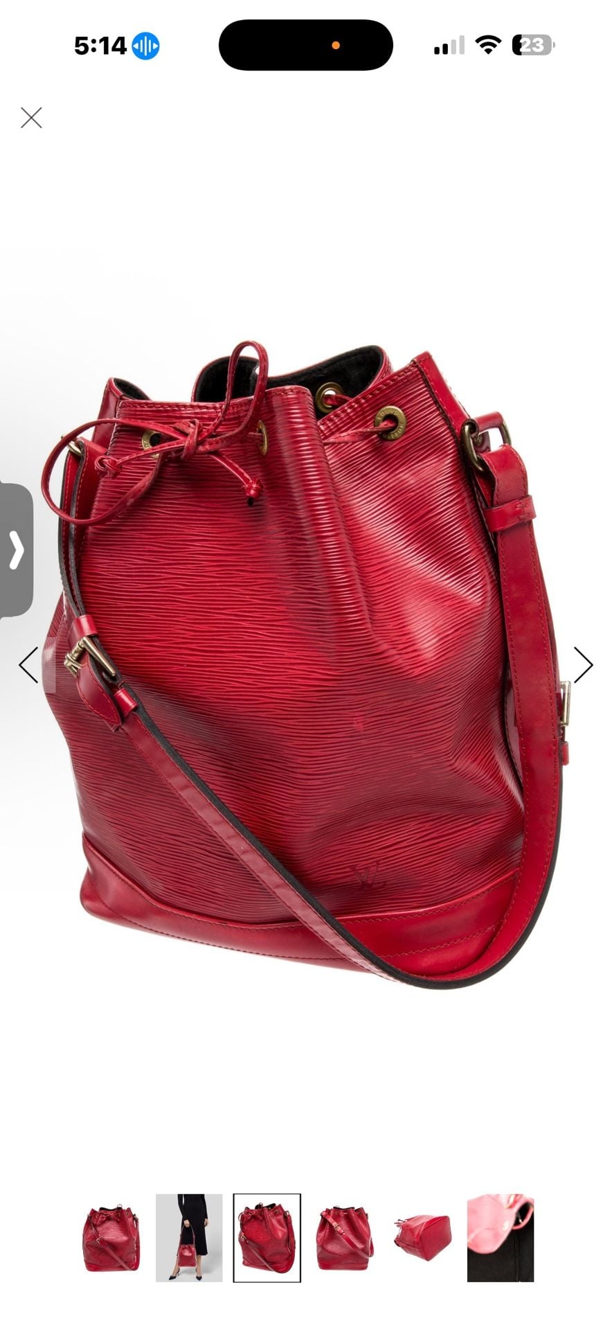 Louis Vuitton Epi Noé Bucket Bag Castilian Red 3