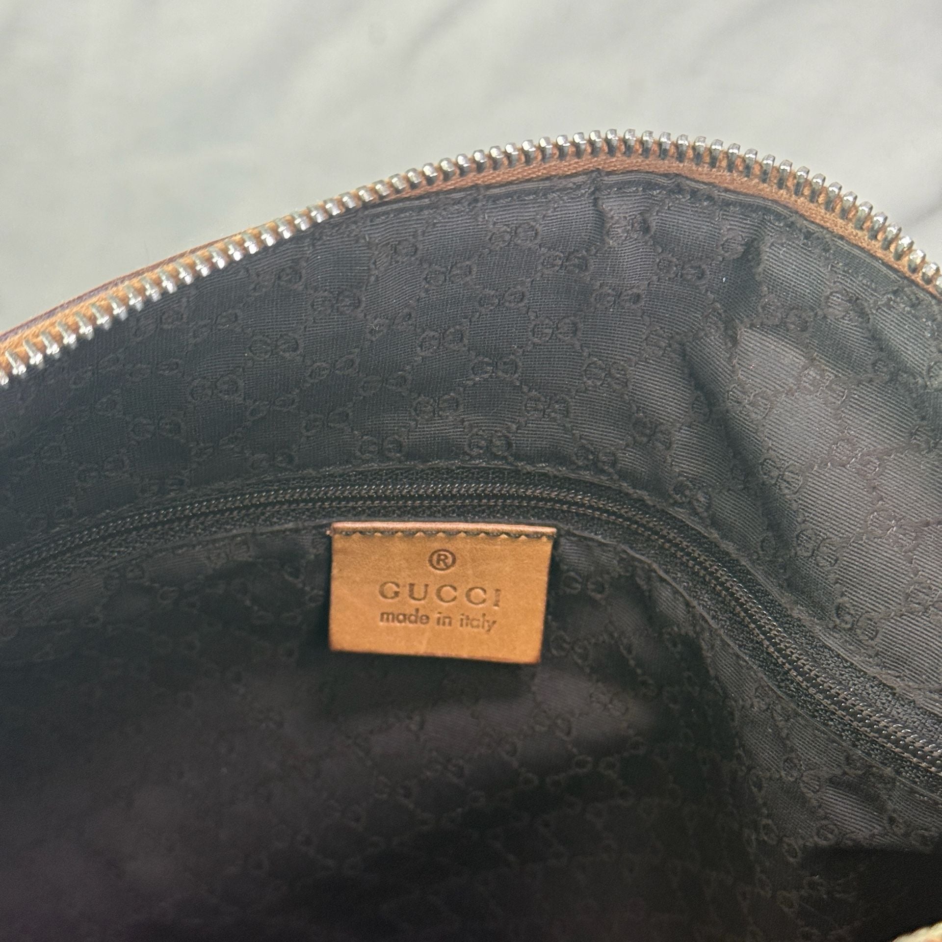 Vintage Gucci Sherry Line Leather Boston Bag Tan Brown 13