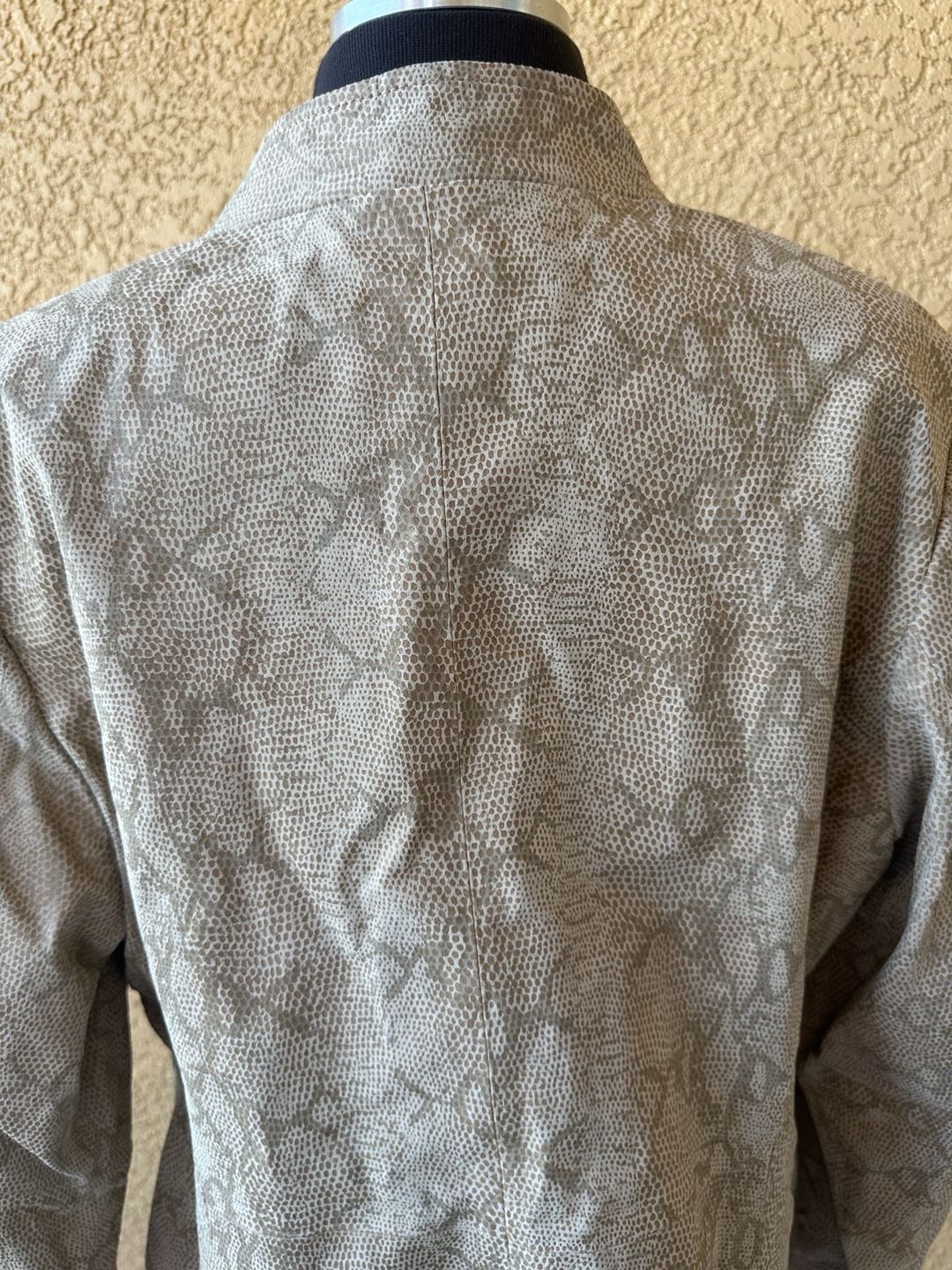 Pamela McCoy Collections Snakeskin Print Genuine Leather Zip Jacket Size L 4
