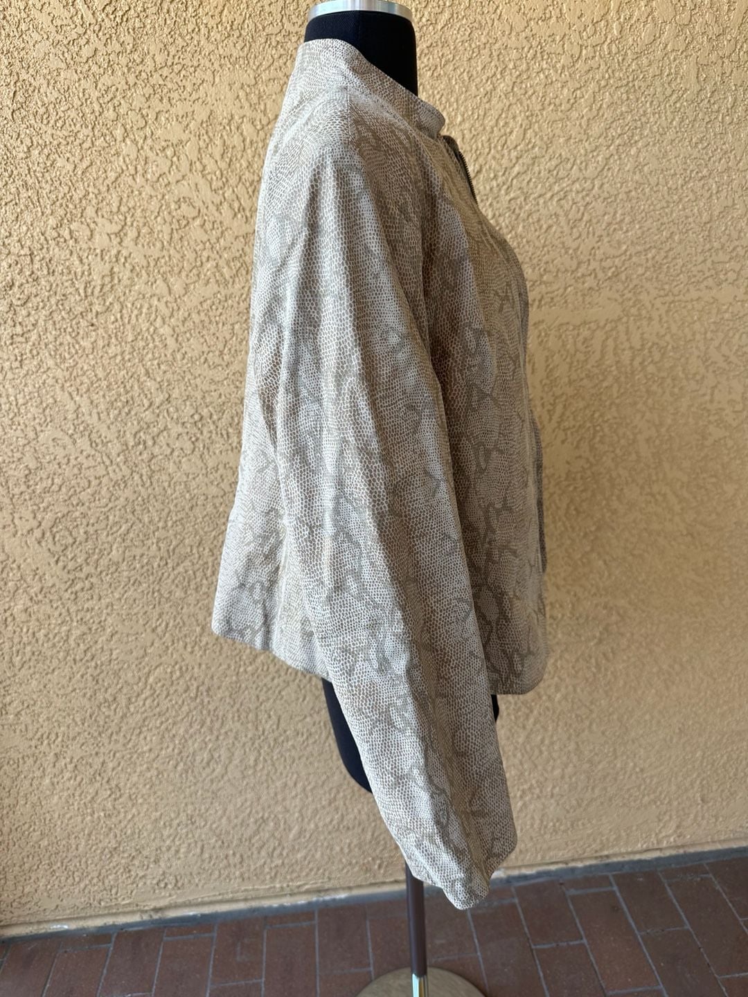 Pamela McCoy Collections Snakeskin Print Genuine Leather Zip Jacket Size L 5