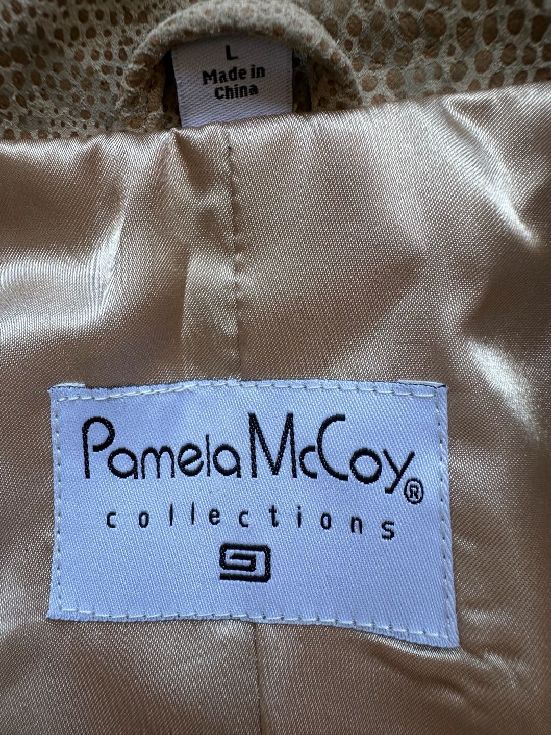 Pamela McCoy Collections Snakeskin Print Genuine Leather Zip Jacket Size L 9