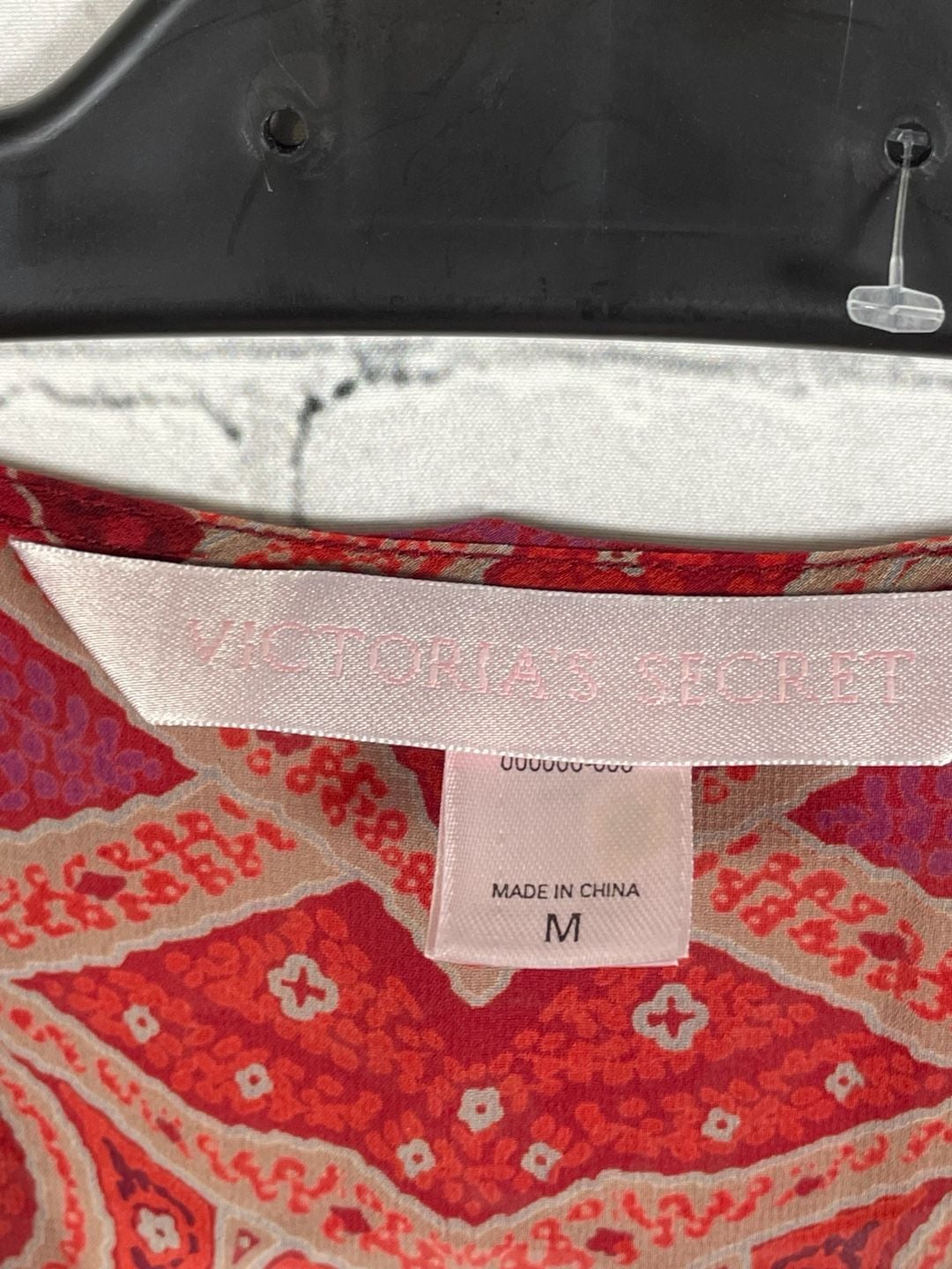 VTG Victoria's Secret Red Paisley Ruffle Peplum Beach Cover Up/Pajama Set Size M 2