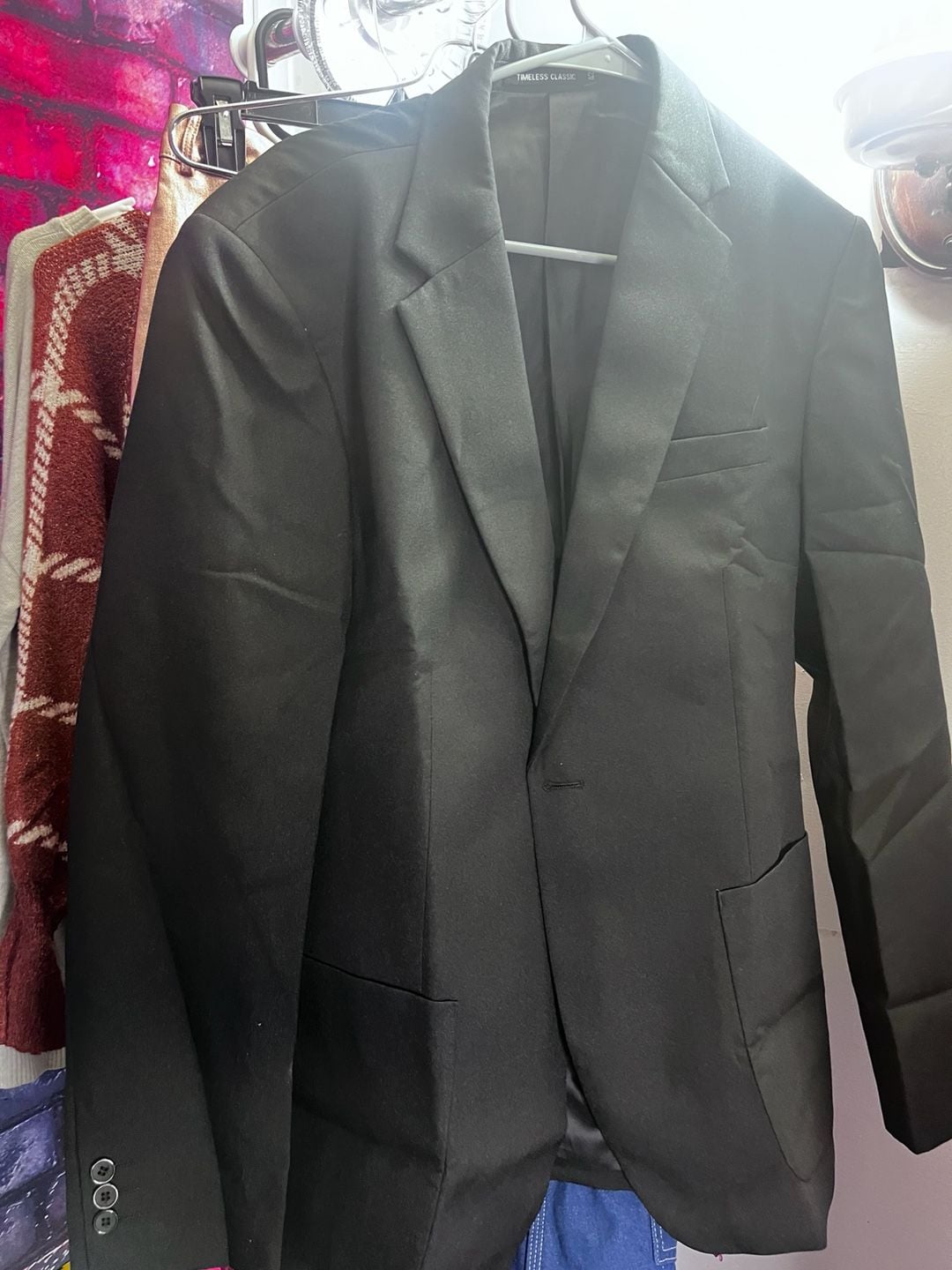 Timeless Classic Men's Single-Breasted Black Blazer Sport Coat Jacket 1
