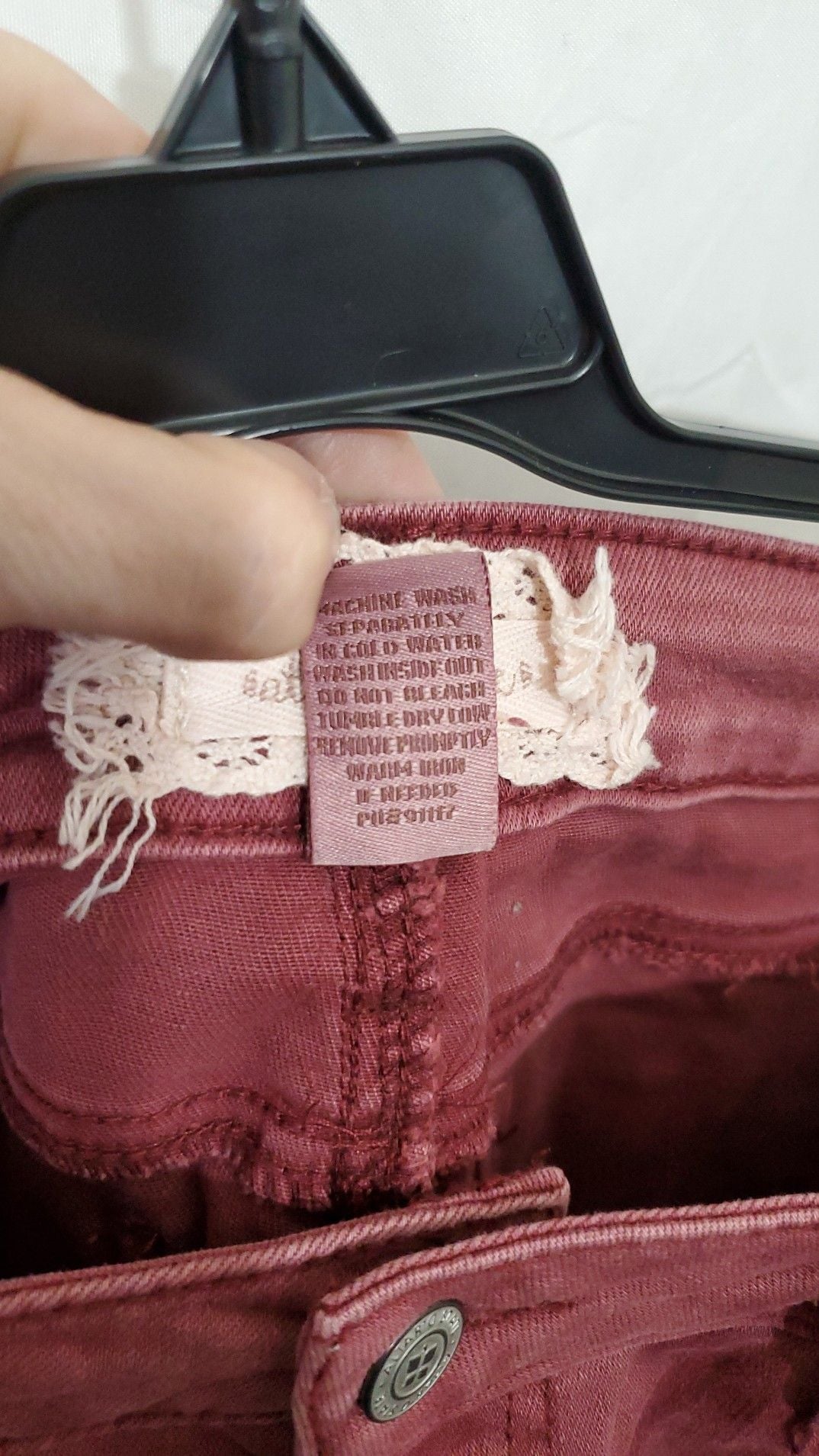 Altar'd State Distressed Skinny Jeans Maroon Size 27/S 5