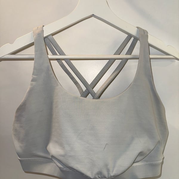 Lululemon Energy Bra Light Gray Strappy Back