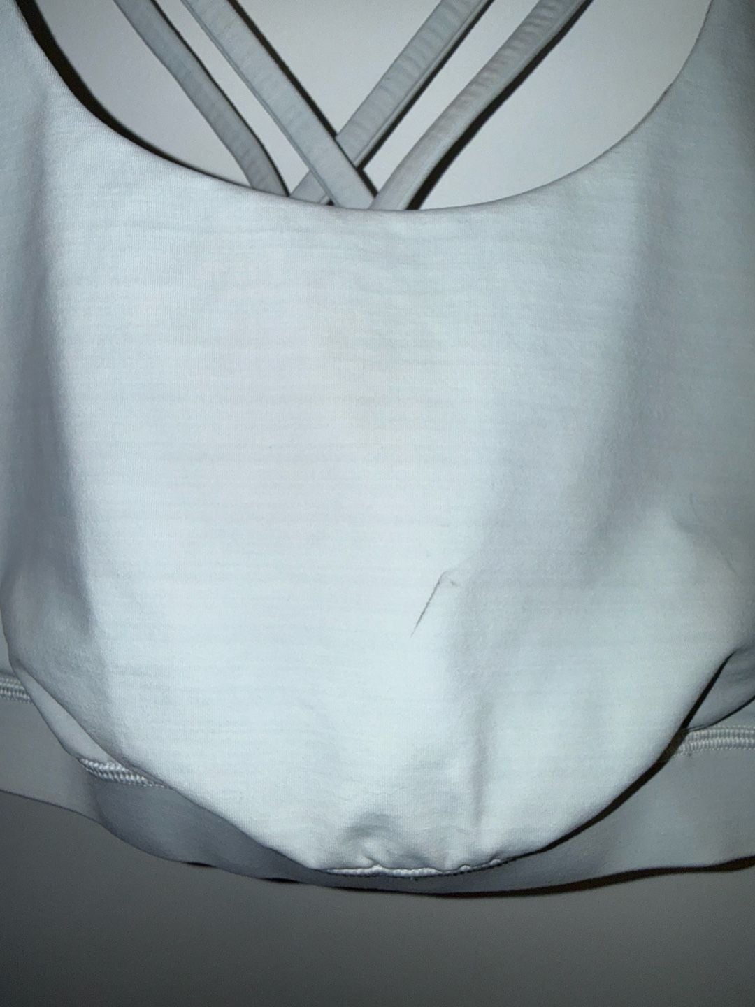 Lululemon Energy Bra Light Gray Strappy Back 2