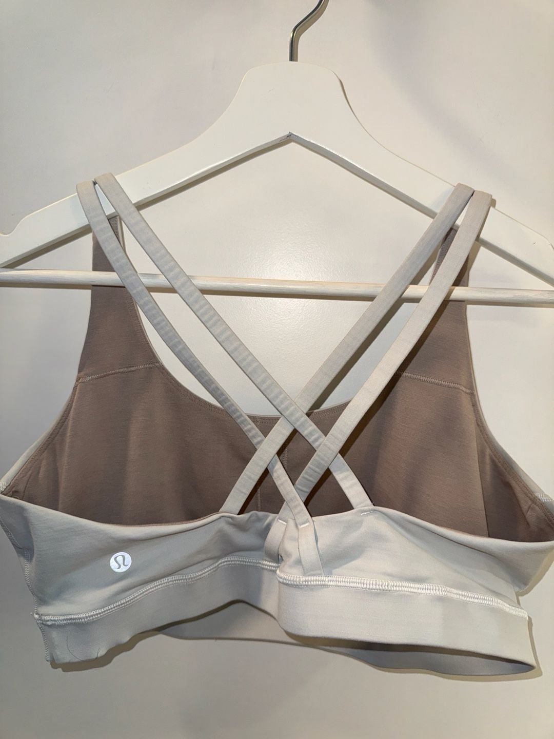 Lululemon Energy Bra Light Gray Strappy Back 3