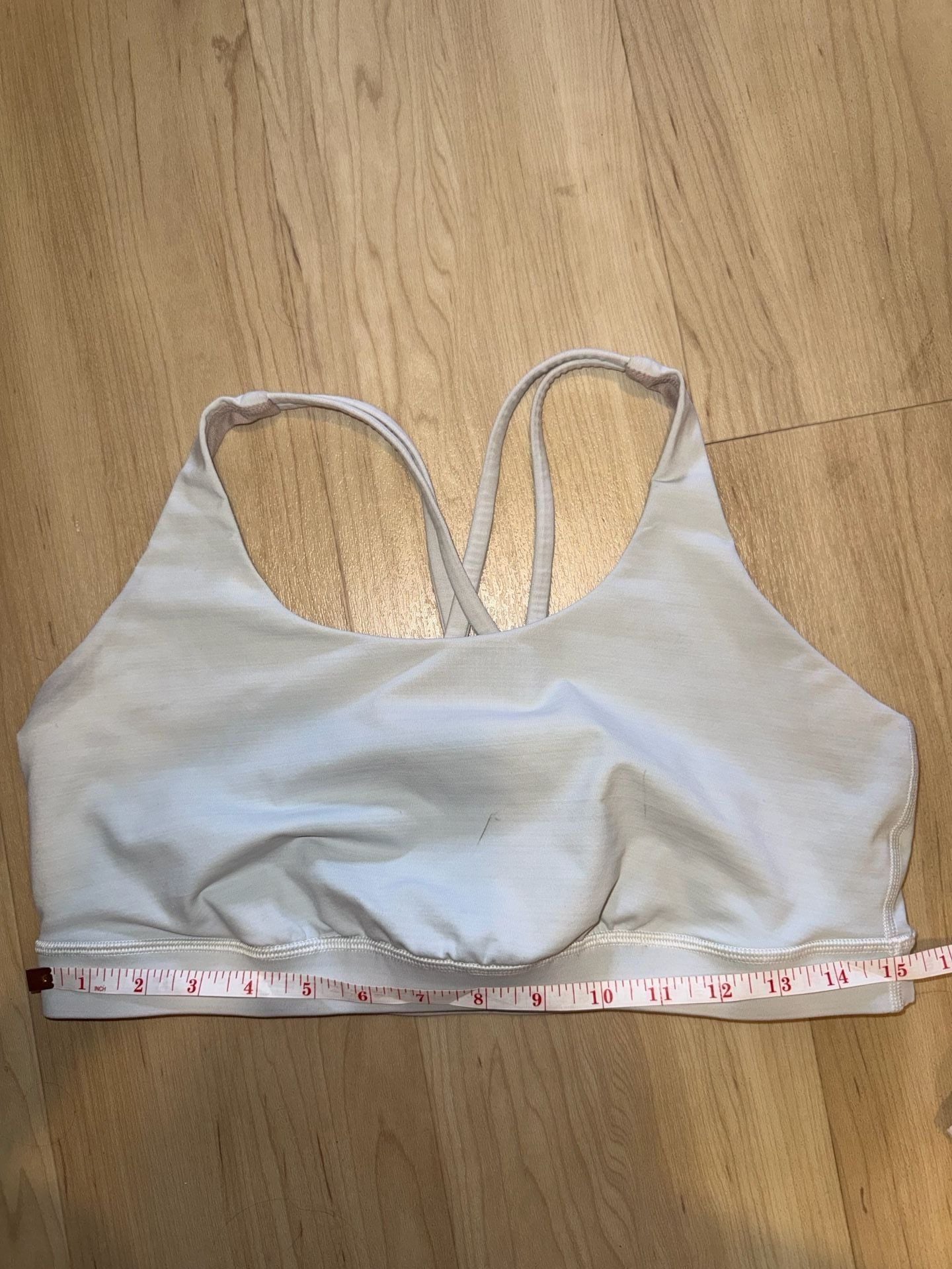 Lululemon Energy Bra Light Gray Strappy Back 4