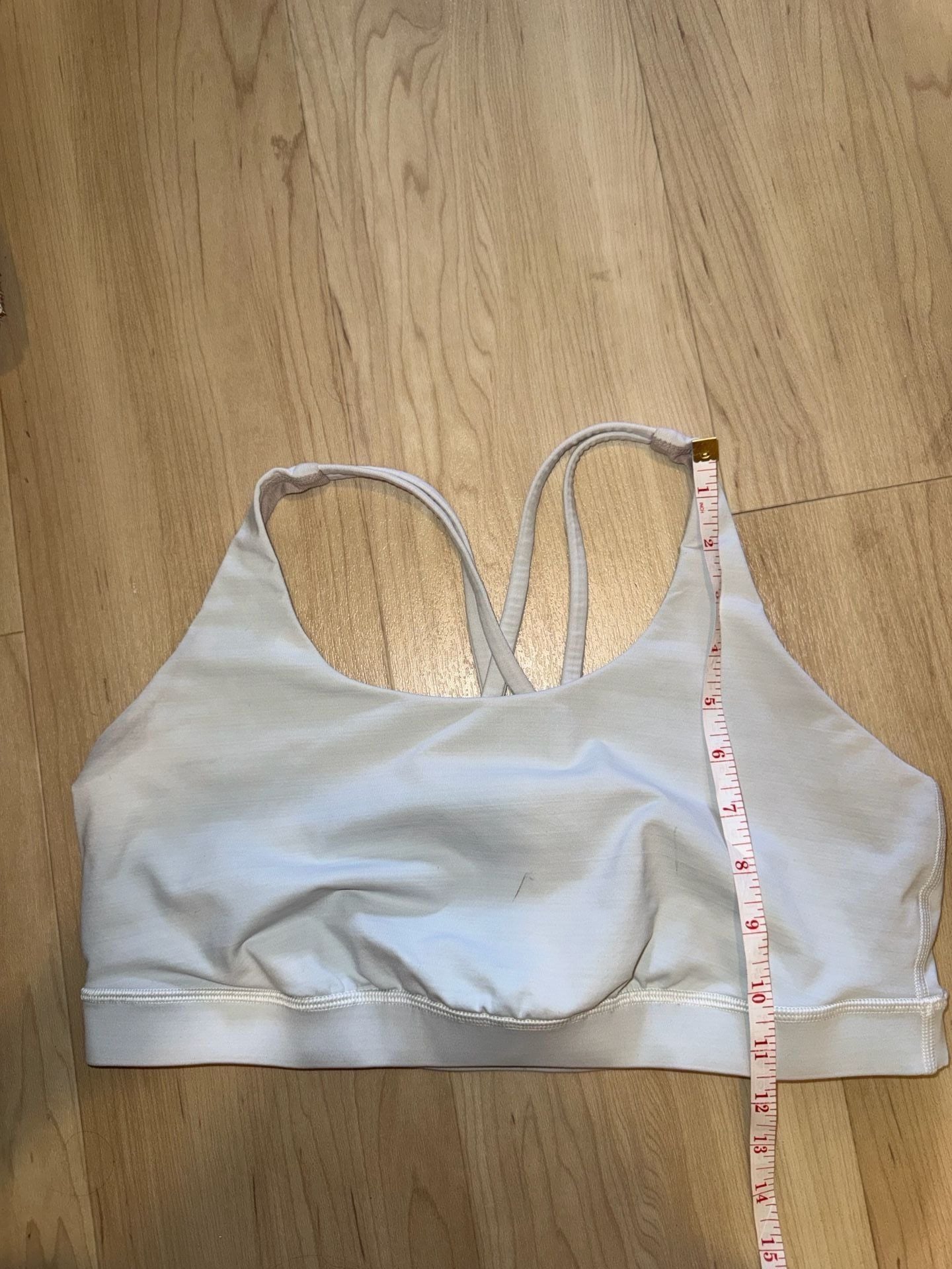 Lululemon Energy Bra Light Gray Strappy Back 5