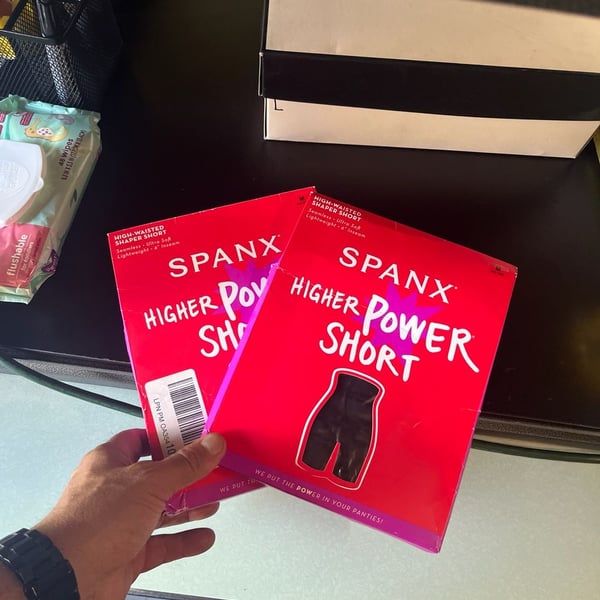 Spanx Higher Power Short High-Waisted Shaper Short Size M Very Black - Set of 2