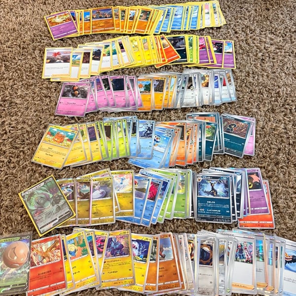 Pokémon Card Bulk Lot - English & Japanese Mix - Includes V Cards, Holos, and Trainers