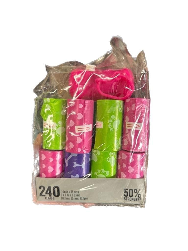 Ruffin It Extra Heavy Weight Pet Waste Bags, 240 Count (16 Rolls) with Dispenser 1