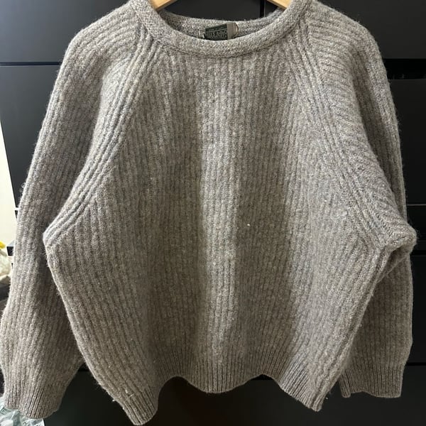 Manuel Ritz Pipo Grey Ribbed Raglan Crewneck Sweater Made in Italy