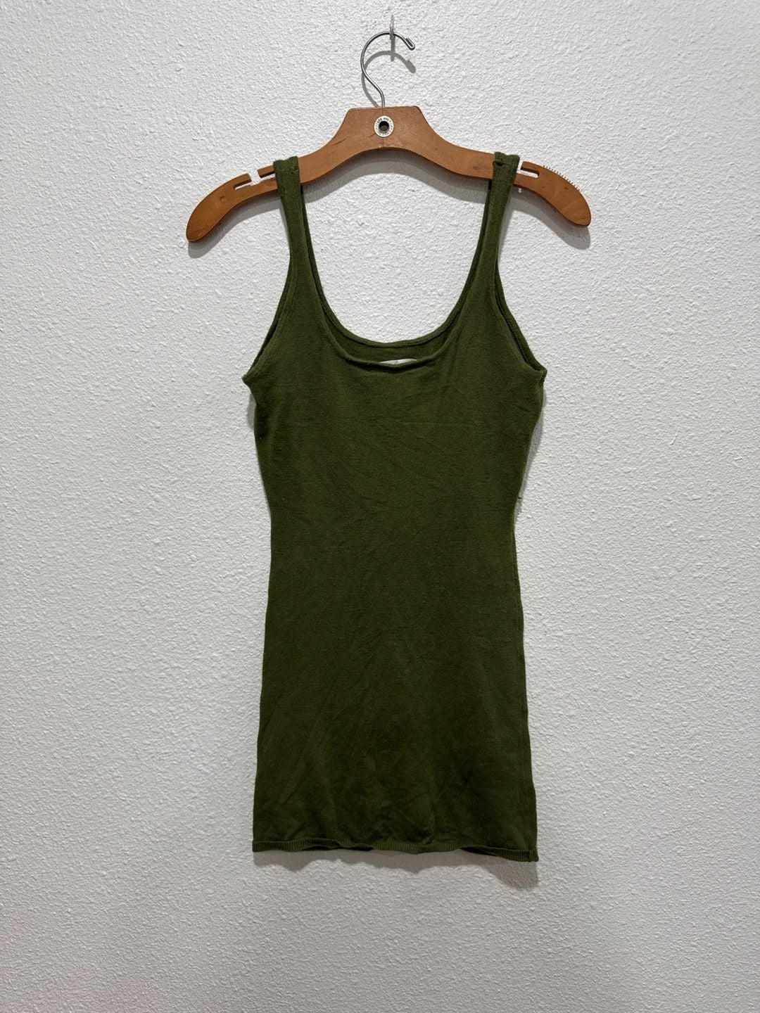 Double Zero Olive Green Knit Tank Top Camisole Size Small 4