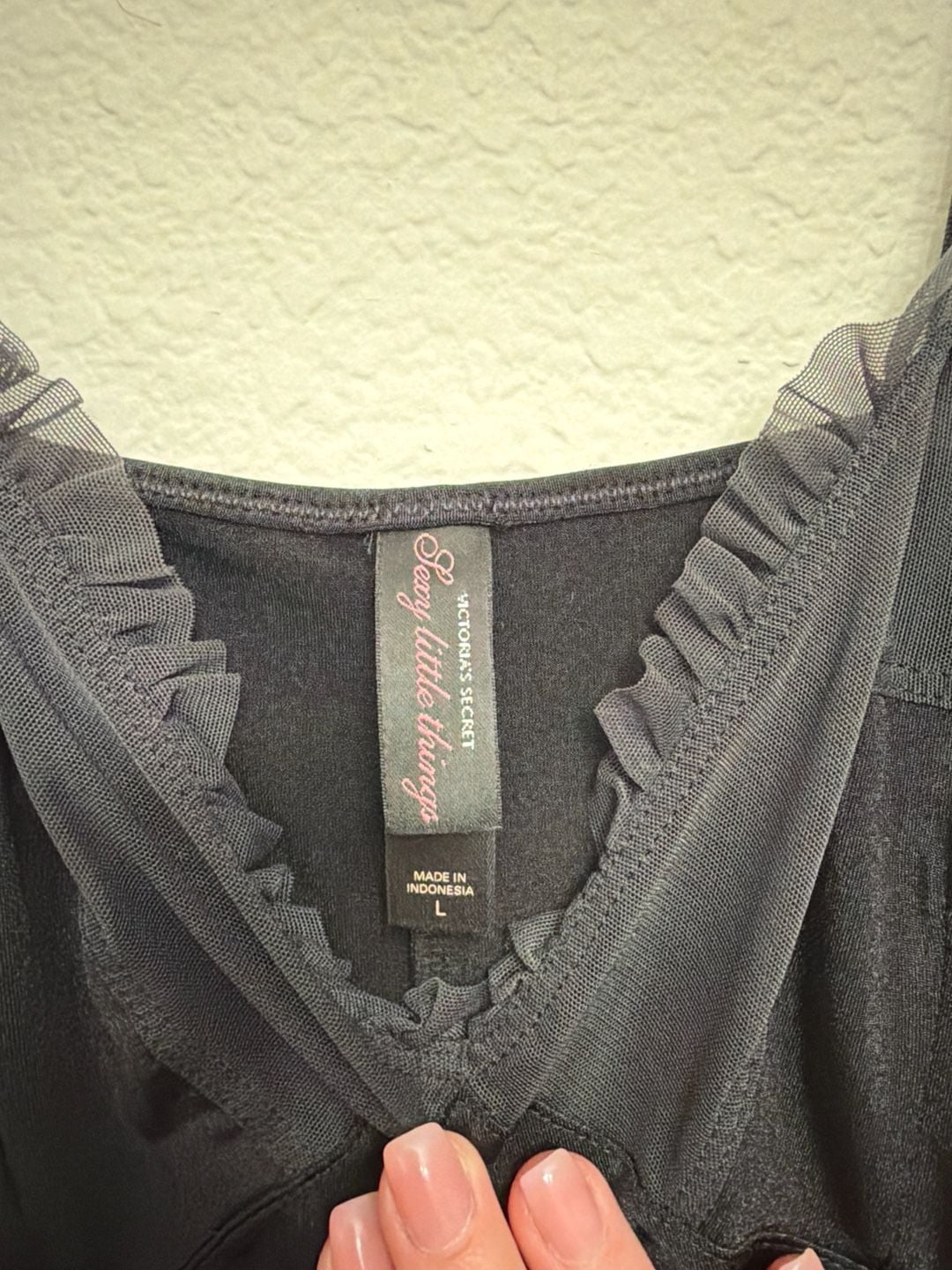 Vintage 2006 Victoria’s Secret Sweet Little Things Black Babydoll Chemise L Y2K 3
