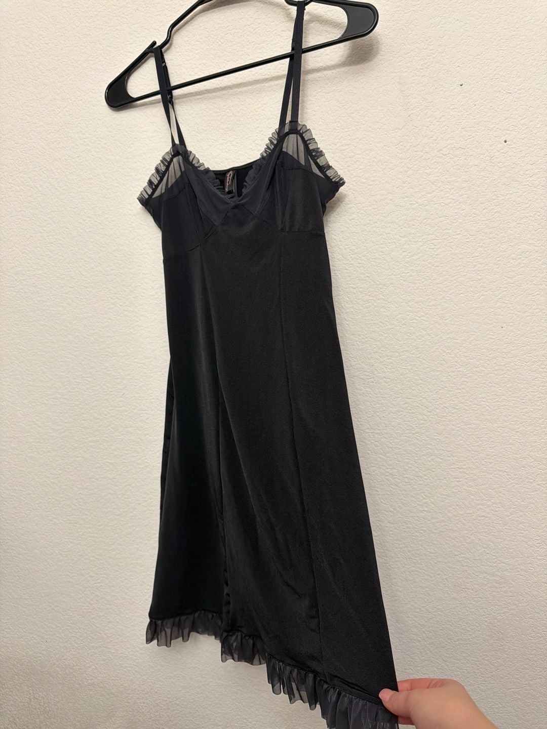 Vintage 2006 Victoria’s Secret Sweet Little Things Black Babydoll Chemise L Y2K 5