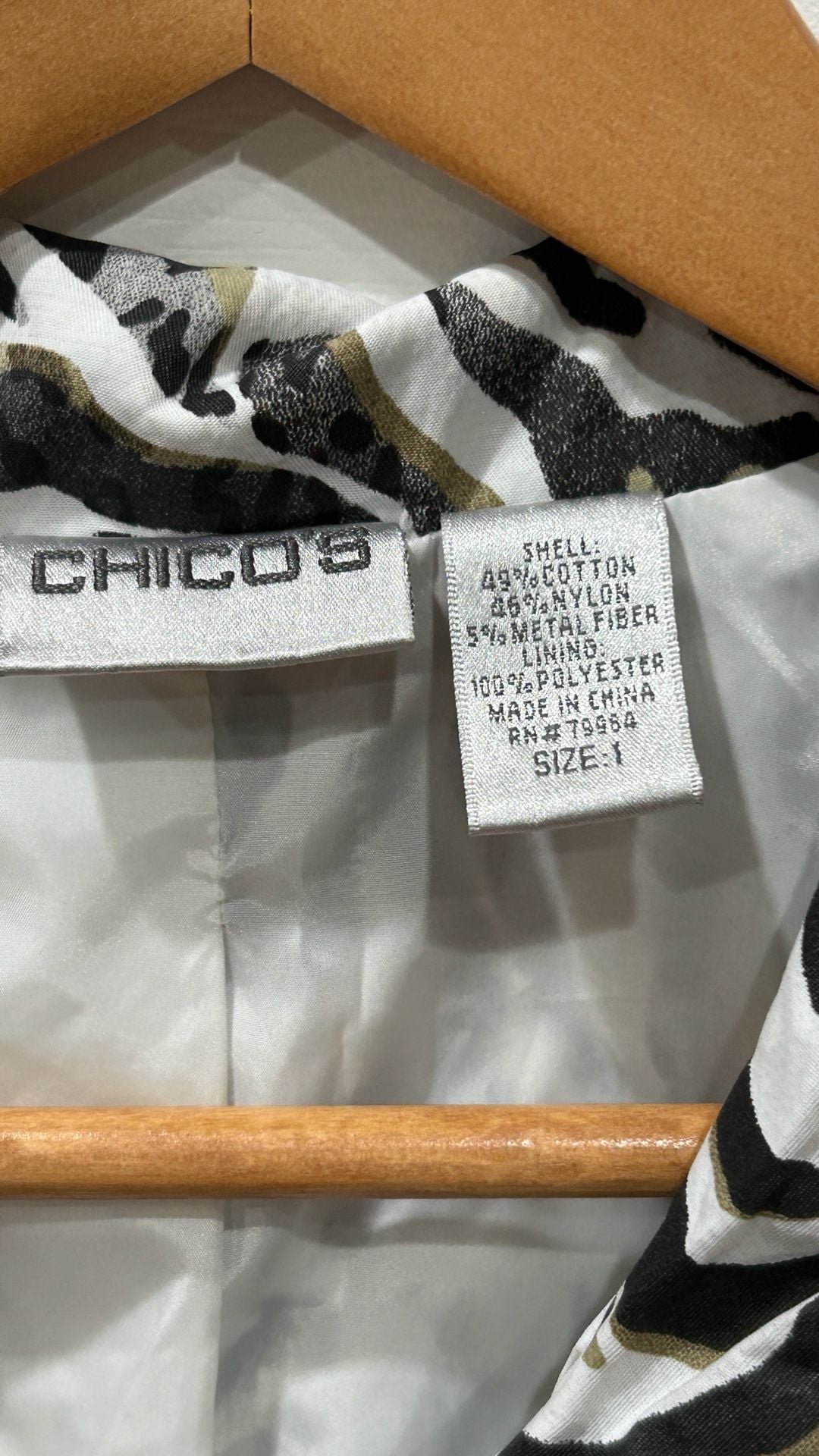 Chico's Zebra Print Zip-Up Peplum Jacket 4