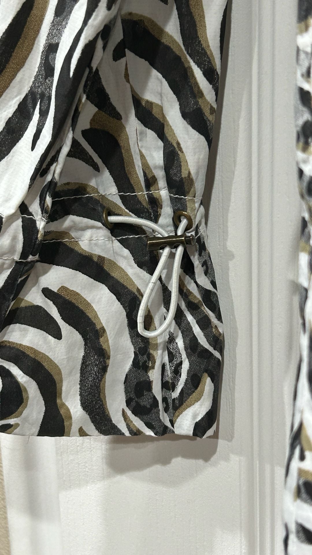 Chico's Zebra Print Zip-Up Peplum Jacket 5