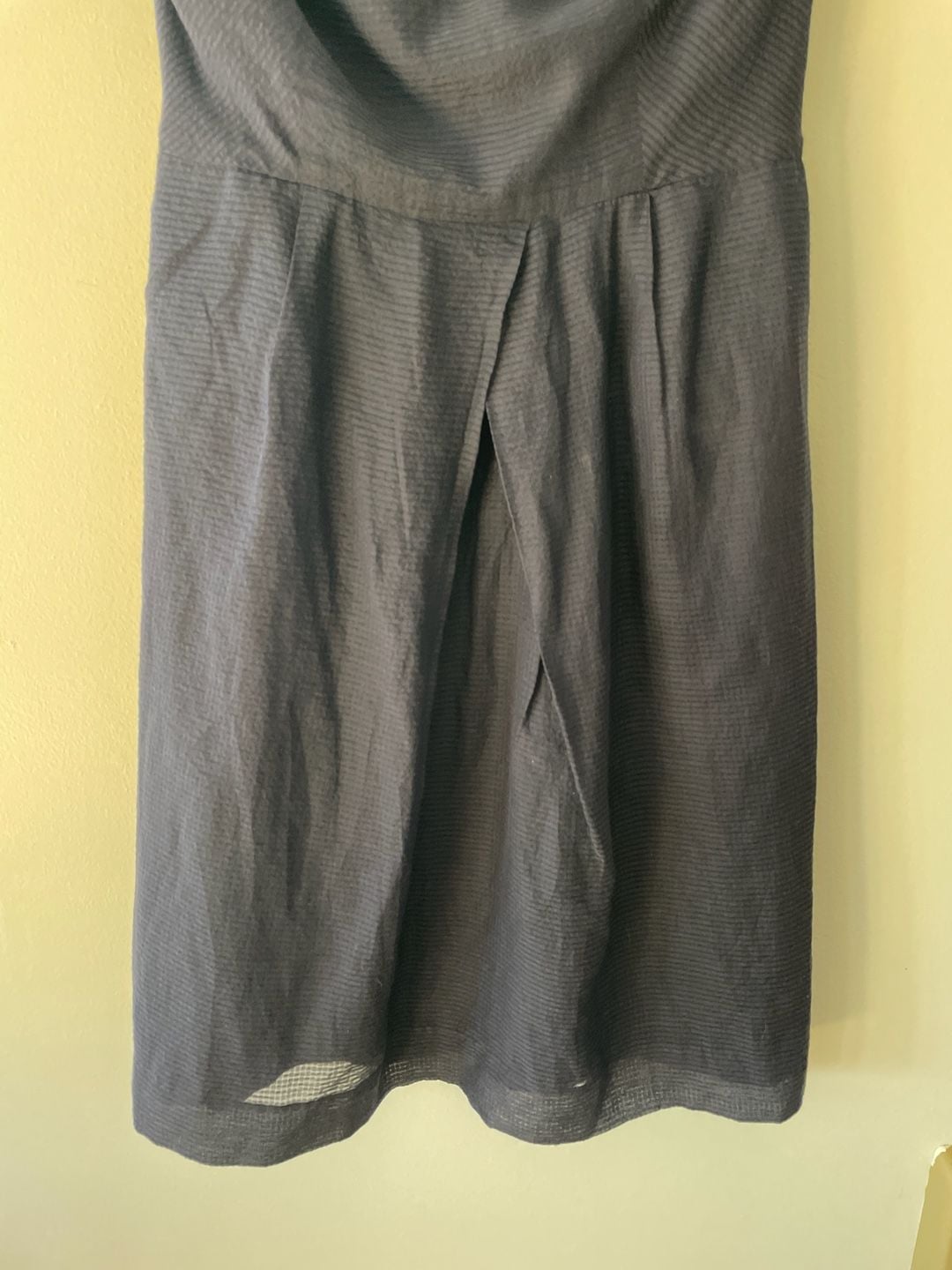 J.Crew Strapless Silk Cotton Blend Navy Blue Dress Size 8 4