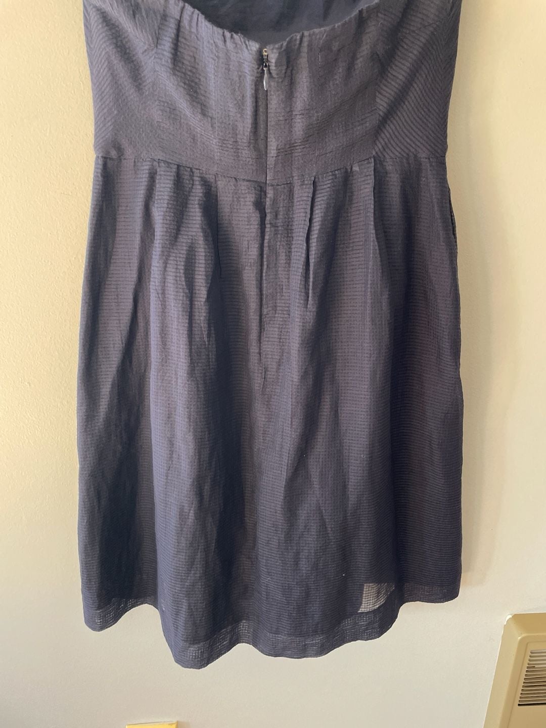 J.Crew Strapless Silk Cotton Blend Navy Blue Dress Size 8 8