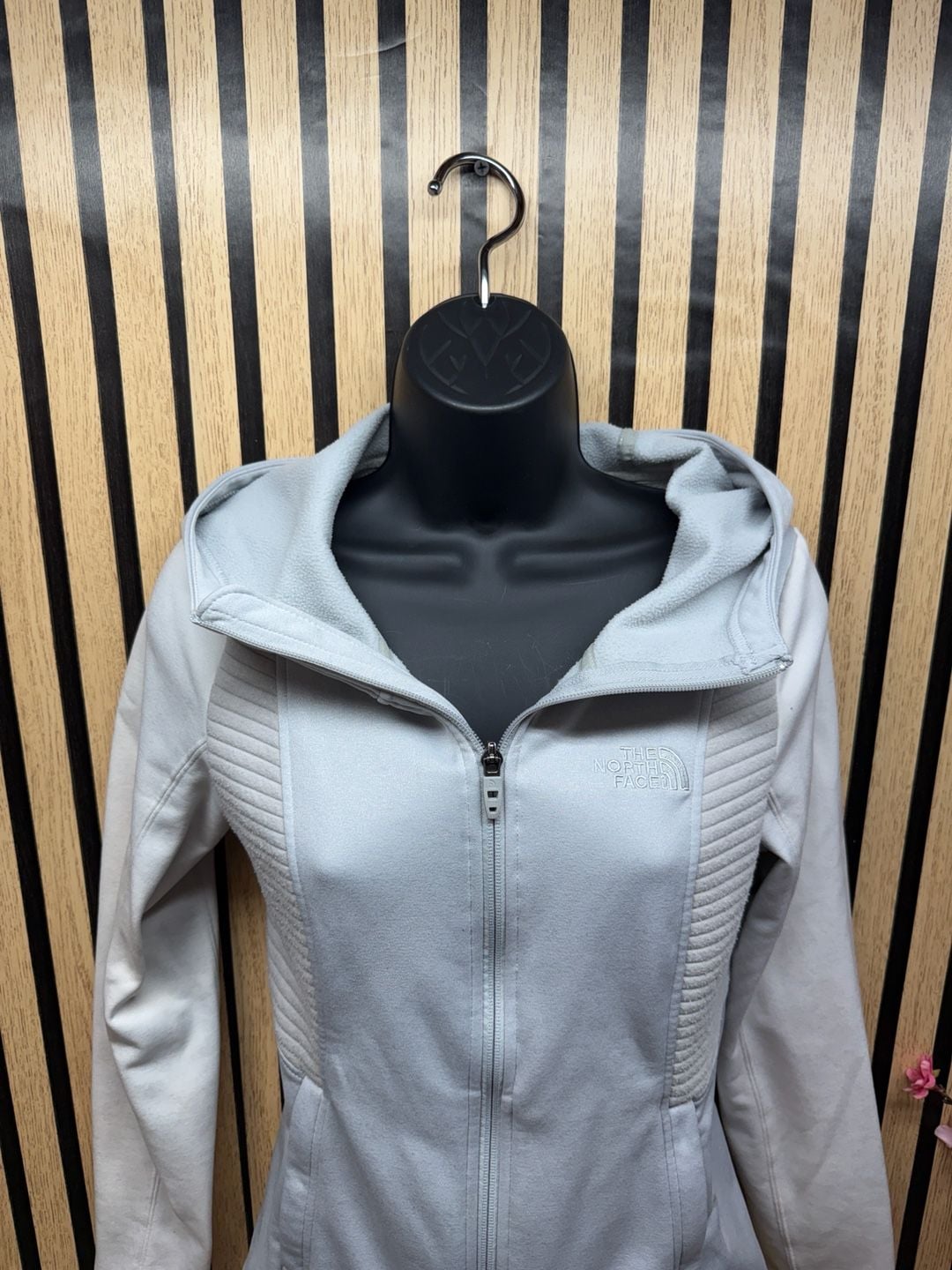 The North Face Women's Slacker Full Zip Ribbed Hoodie Light Grey Size XS 3
