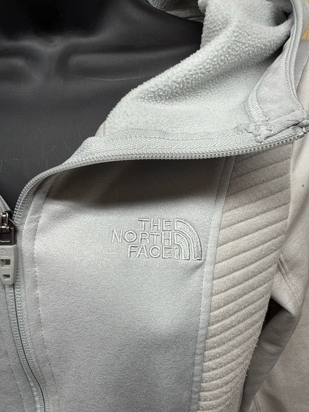 The North Face Women's Slacker Full Zip Ribbed Hoodie Light Grey Size XS 4