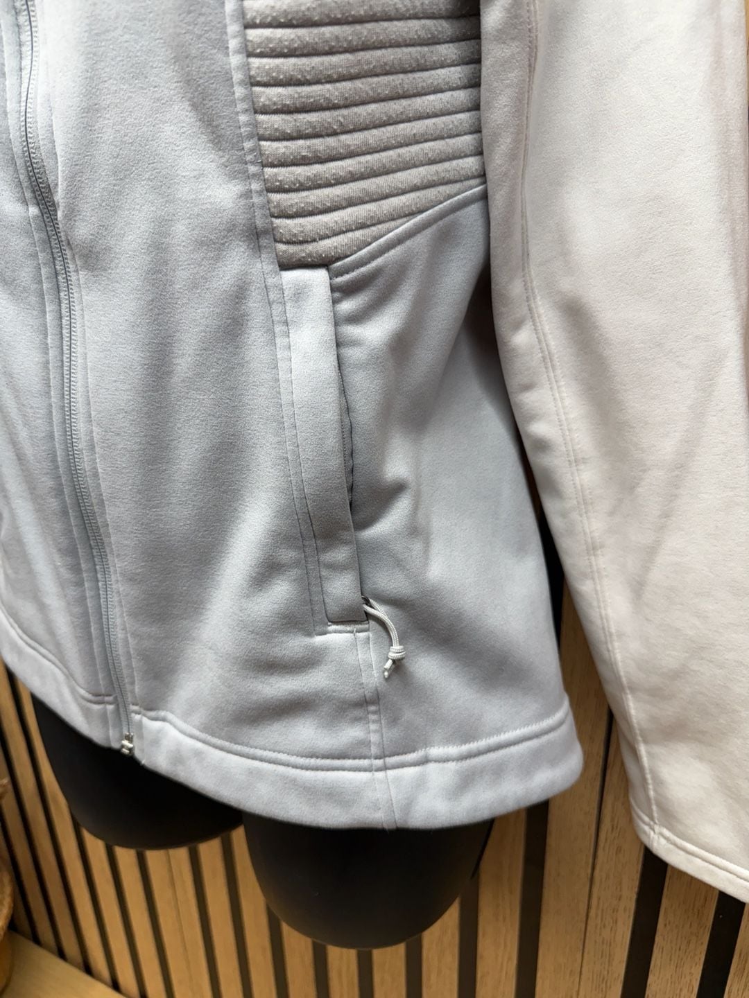 The North Face Women's Slacker Full Zip Ribbed Hoodie Light Grey Size XS 5
