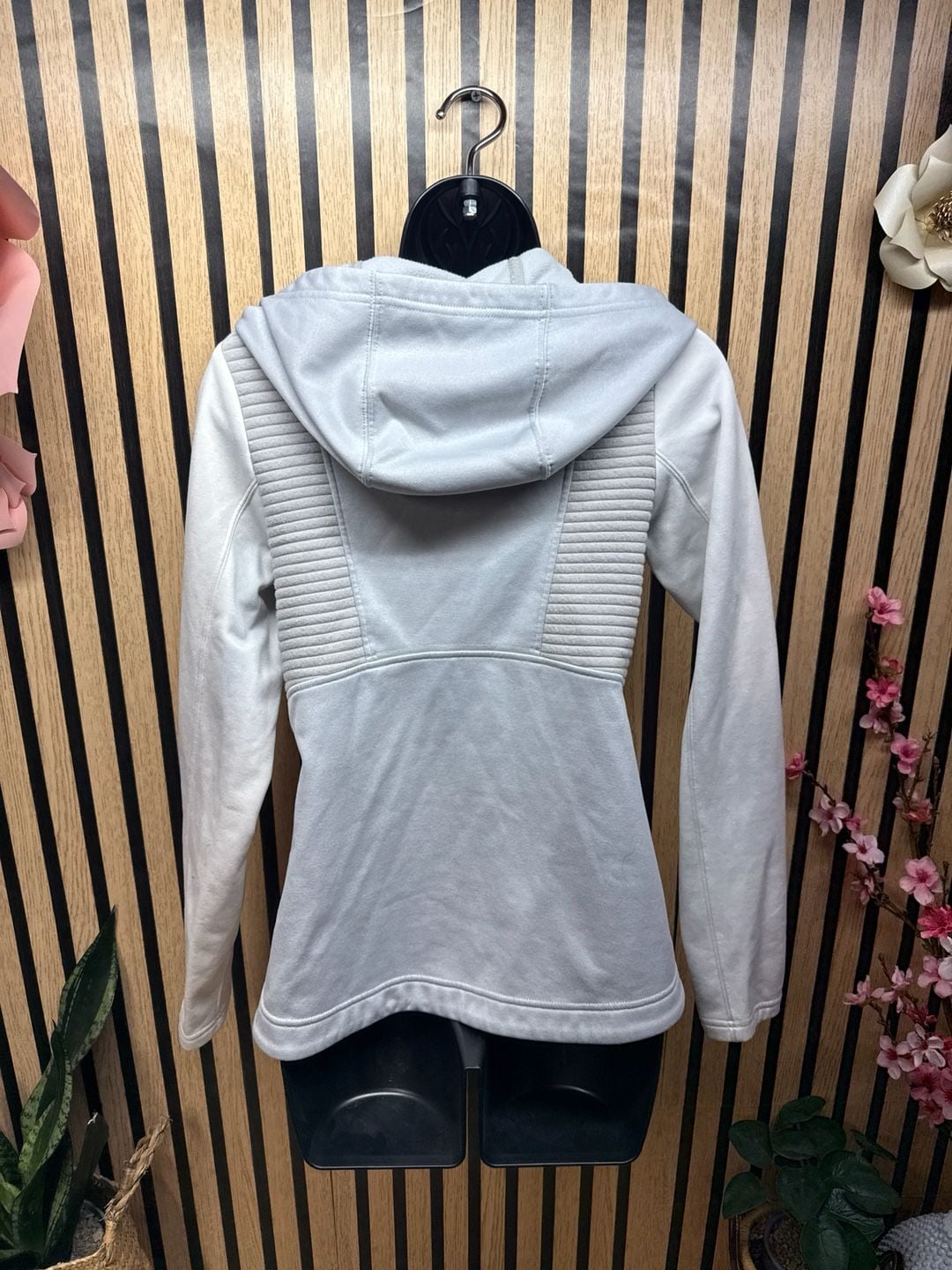 The North Face Women's Slacker Full Zip Ribbed Hoodie Light Grey Size XS 6