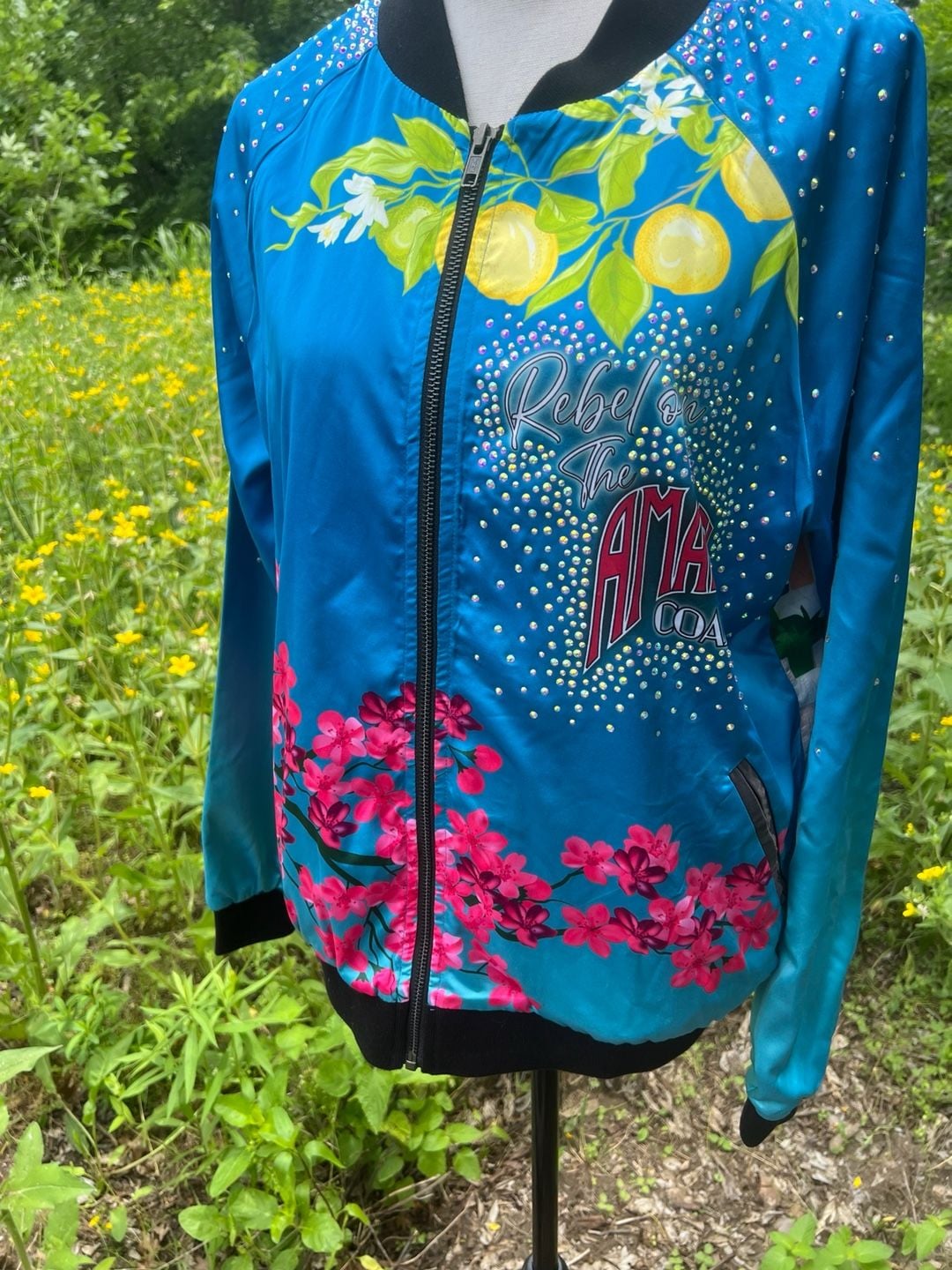Rebel Athletic Rebel on the Amalfi Coast Crystal Embellished Bomber Jacket 2