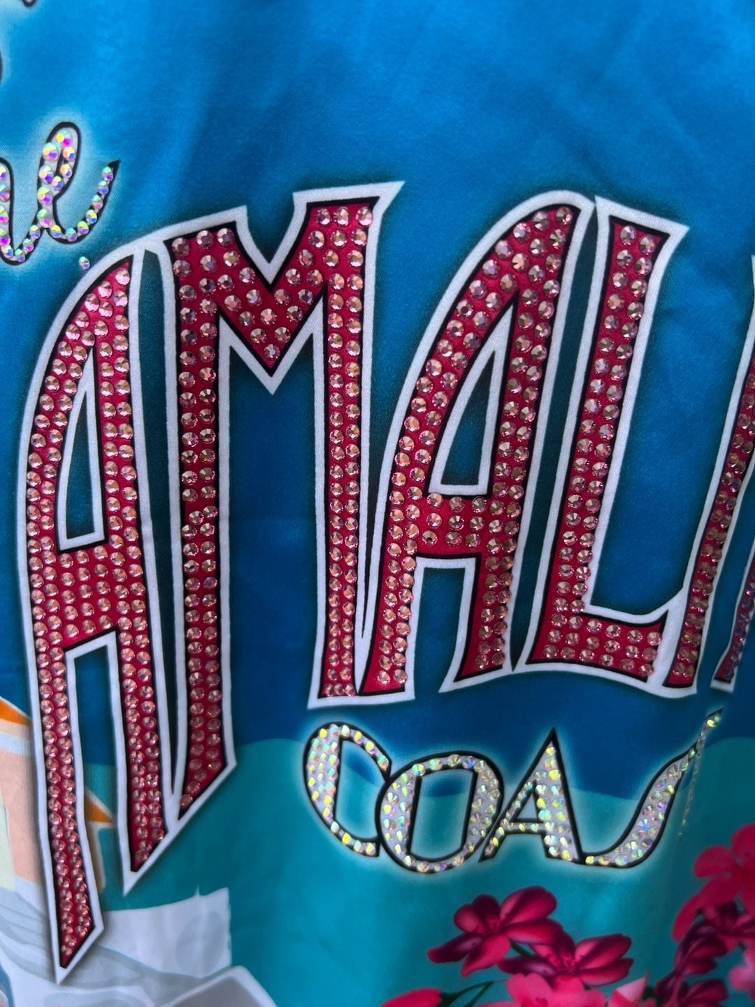 Rebel Athletic Rebel on the Amalfi Coast Crystal Embellished Bomber Jacket 8