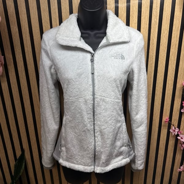 The North Face Women's Osito Hybrid Full Zip Fleece Jacket White/Grey
