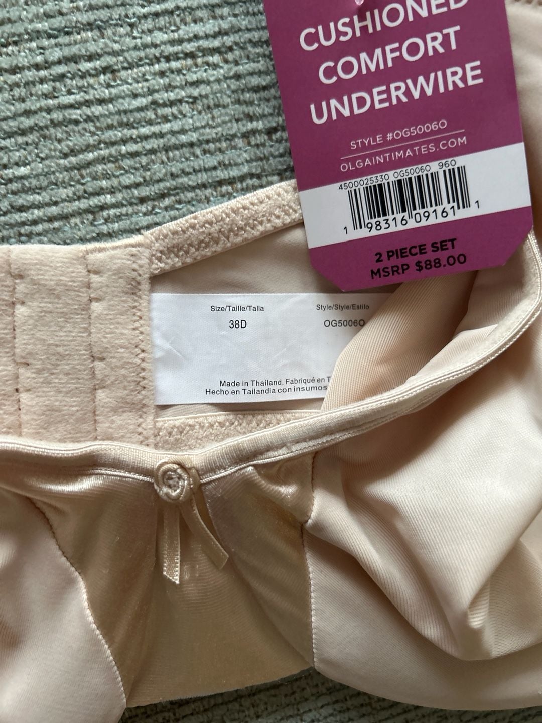 Olga Cushioned Comfort Underwire Bra 38D Nude OG5006O 2