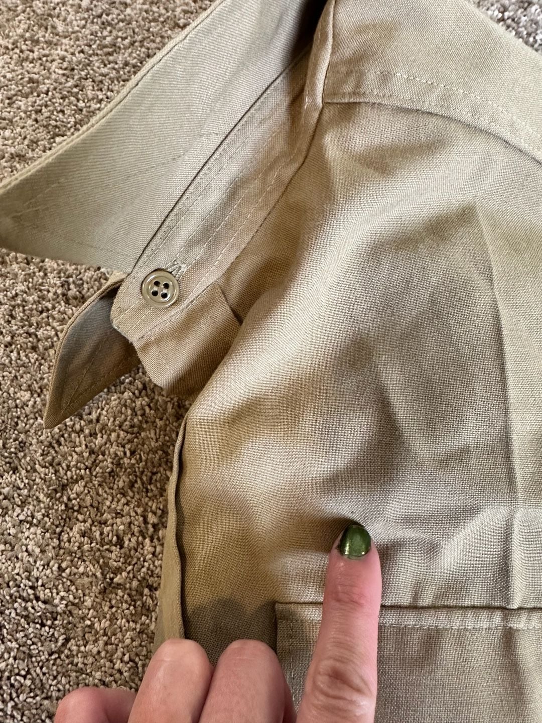 Vintage USMC Service Uniform Set Tan Long Sleeve Shirt Green Trousers 8