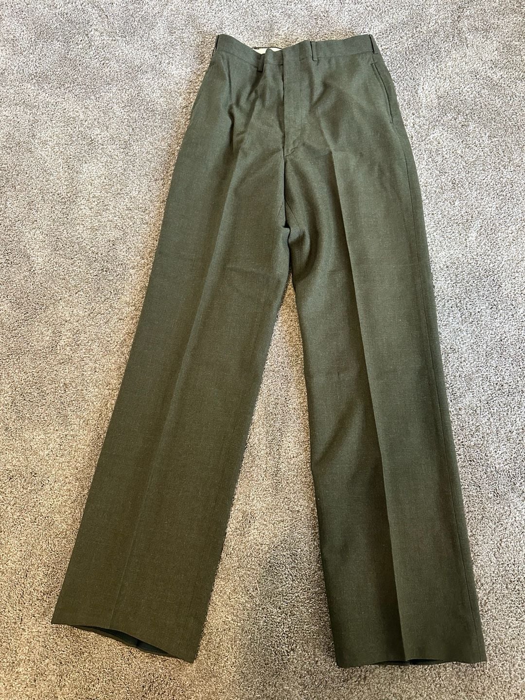 Vintage USMC Service Uniform Set Tan Long Sleeve Shirt Green Trousers 10