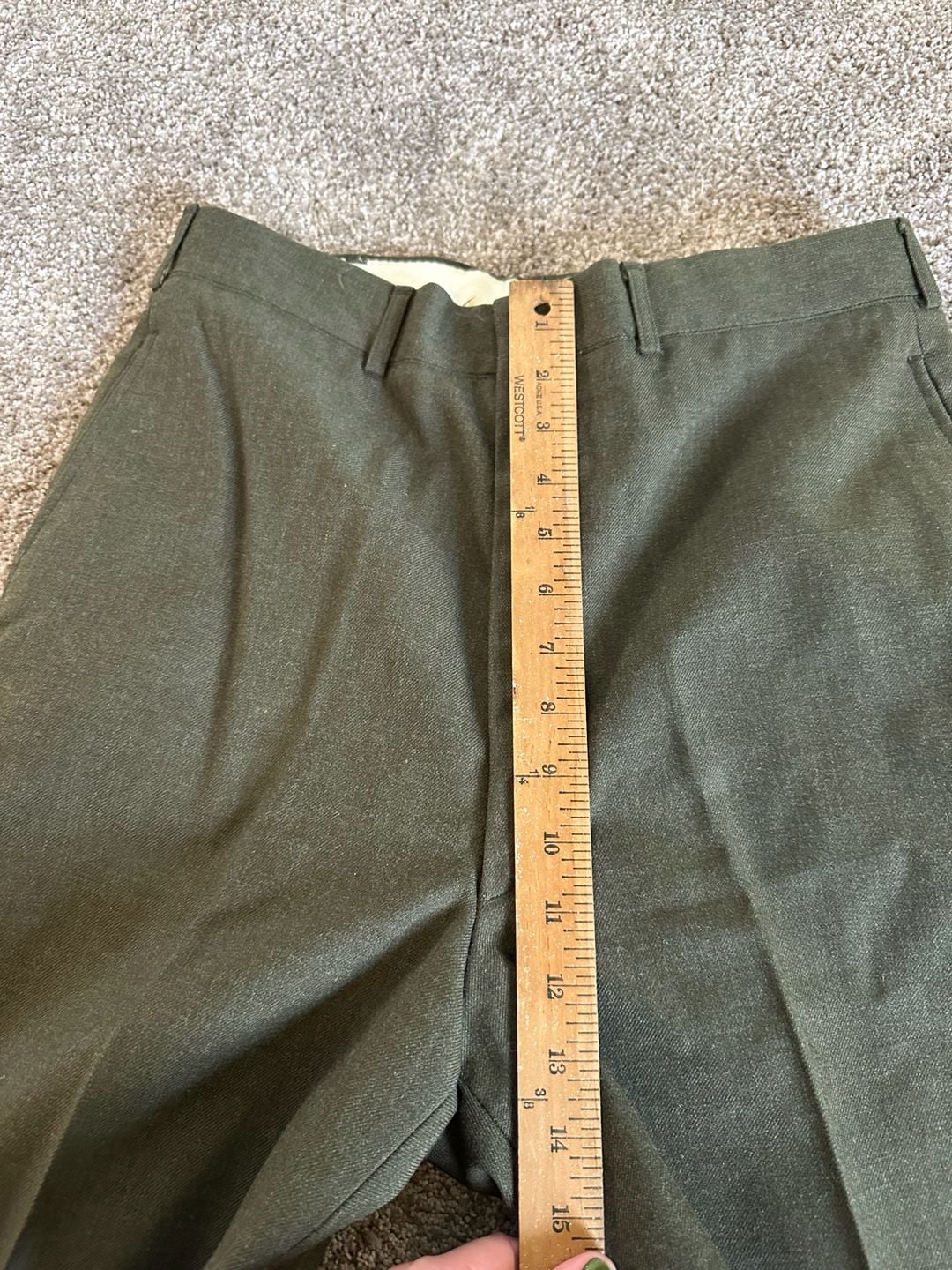 Vintage USMC Service Uniform Set Tan Long Sleeve Shirt Green Trousers 14