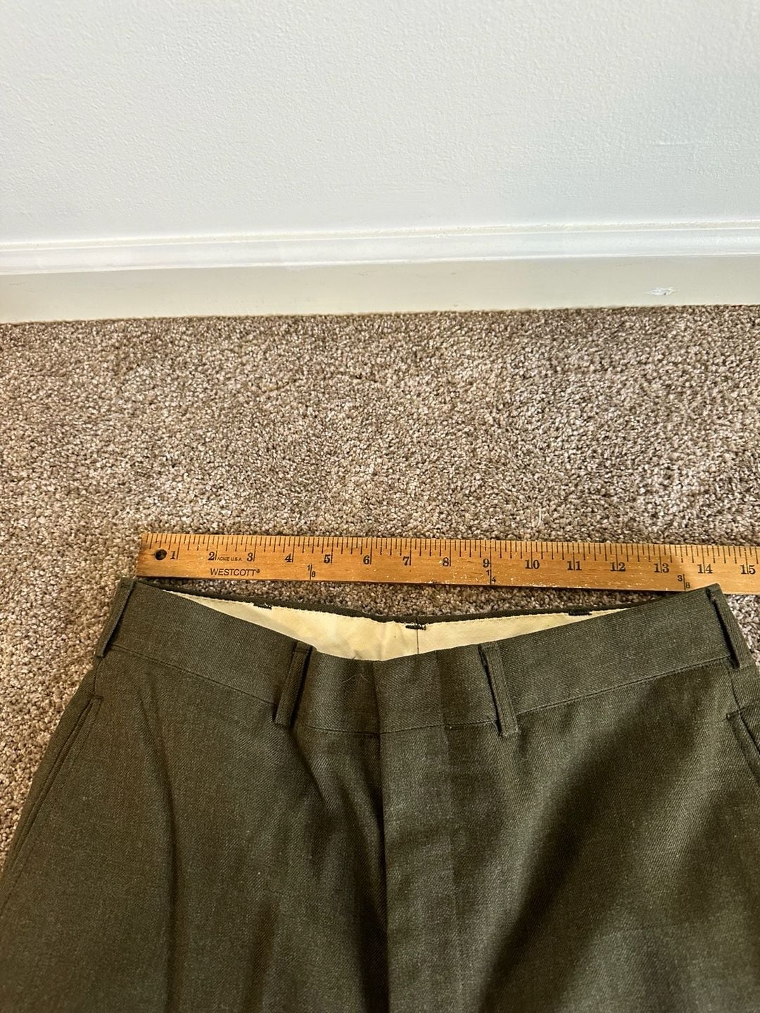 Vintage USMC Service Uniform Set Tan Long Sleeve Shirt Green Trousers 15