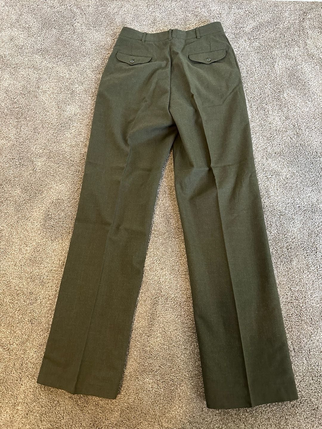 Vintage USMC Service Uniform Set Tan Long Sleeve Shirt Green Trousers 17