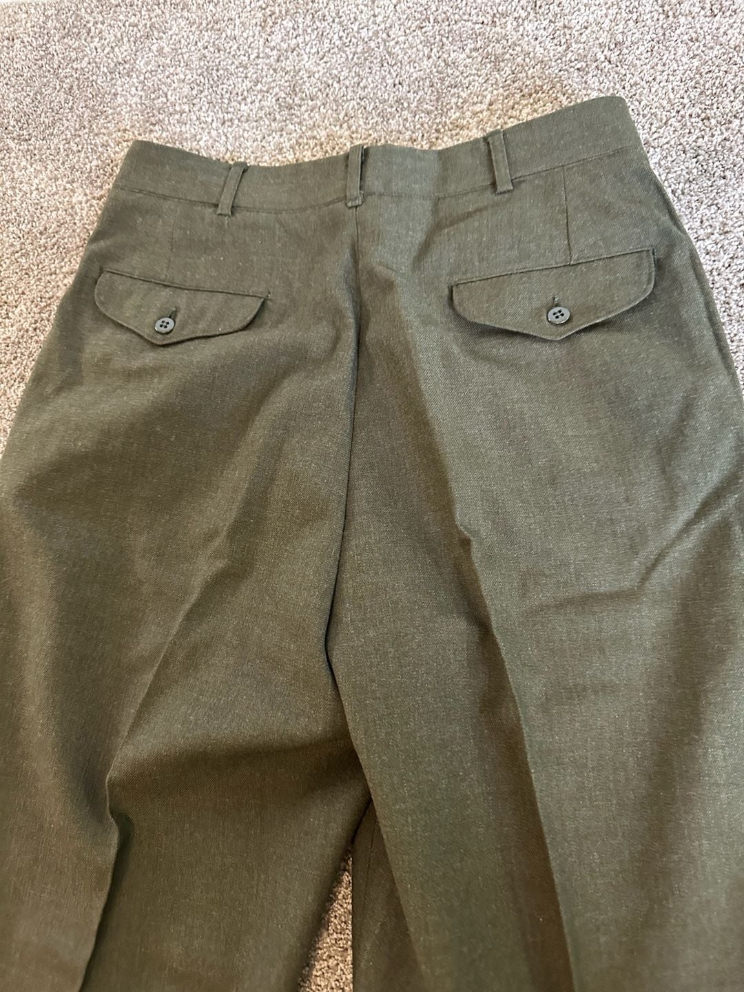 Vintage USMC Service Uniform Set Tan Long Sleeve Shirt Green Trousers 18