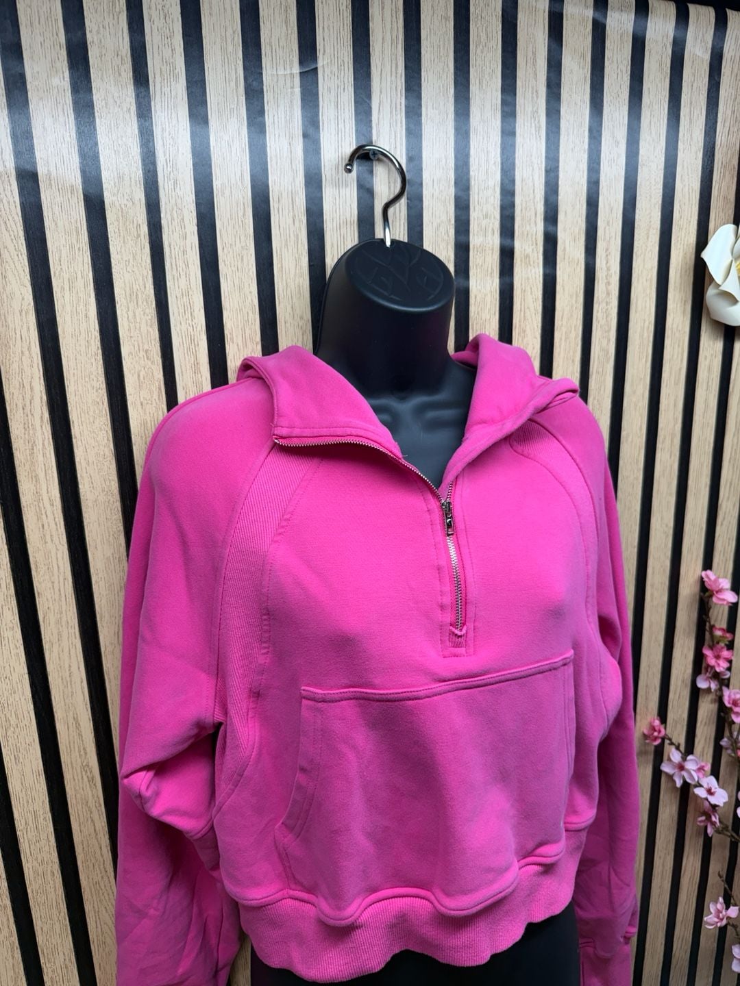 Zyia Active Pink Cozy Half-Zip Cropped Hoodie Size S 2