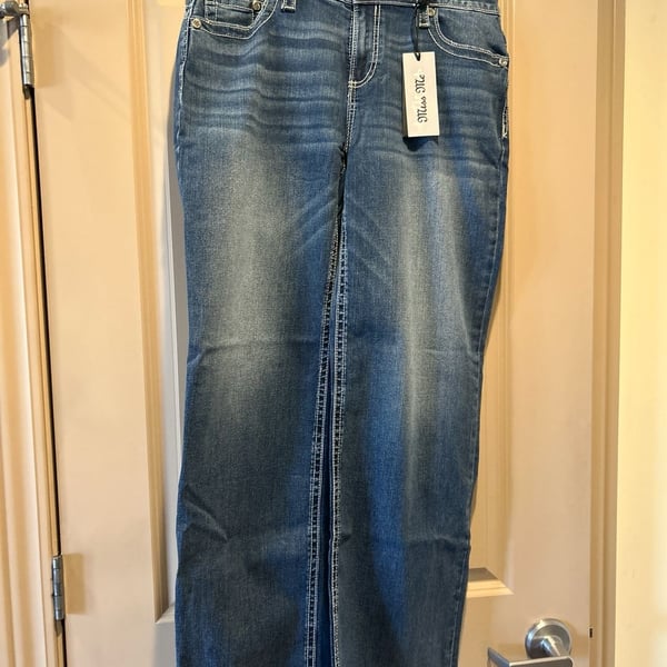 Miss Me Fleur SR197 Slim Wide Embellished Jeans Size 31/12 L32