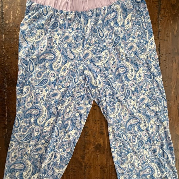 Secret Treasures Blue & Purple Paisley Pajama Pants Size Large