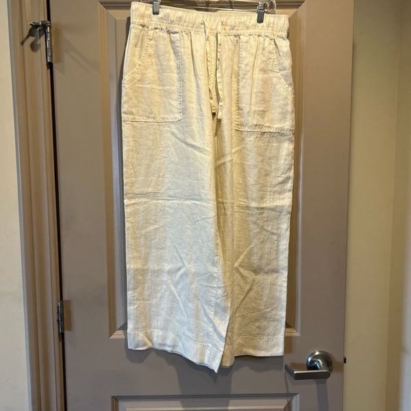 Calypso St. Barth 100% Linen Wide Leg Drawstring Pants Size L