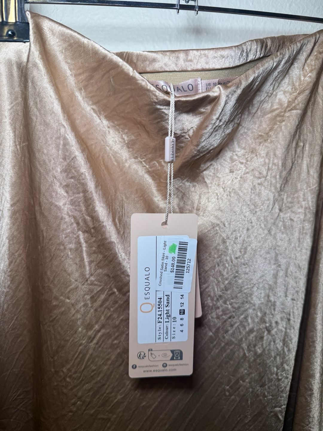 Esqualo Crushed Satin Skirt in Light Sand, Versatile, Easy to Style, Wedding 3